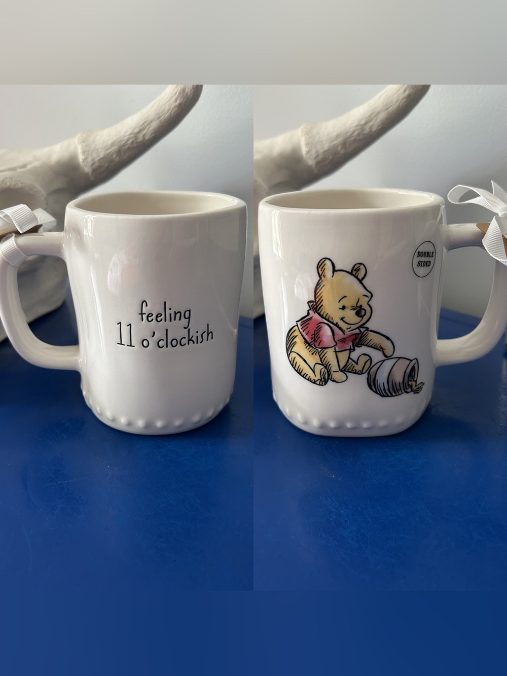 Rae Dunn Disney Winnie the Pooh Feeling 11 o’clockish Double Sided Mug